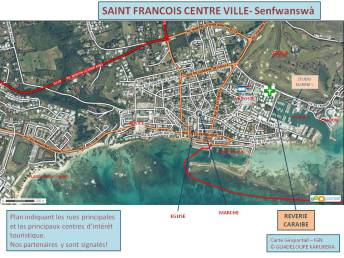 saint francois, plan, guadeloupe, carte
