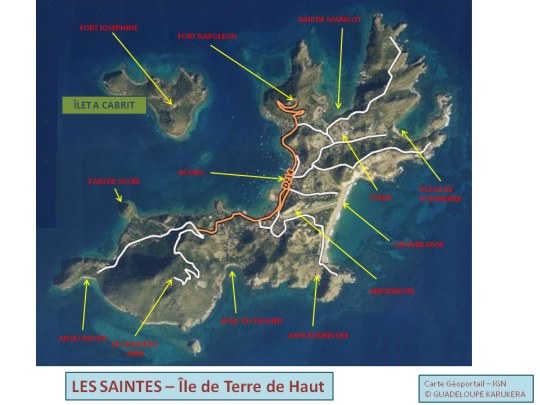 terre de haut, plan, plan terre de haut, les saintes, guadeloupe, carte