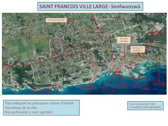saint francois, plan, guadeloupe, carte
