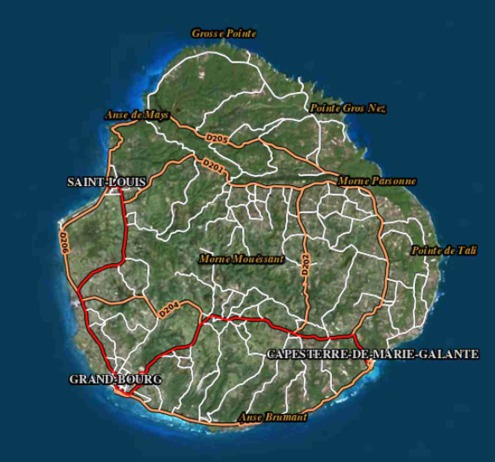 guadeloupe, marie galante,guadeloupe, antilles, marie galante, carte marie galante